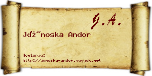 Jánoska Andor névjegykártya
