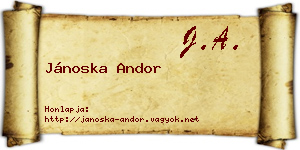 Jánoska Andor névjegykártya