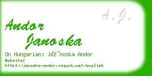 andor janoska business card